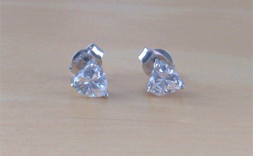 cz heart earrings