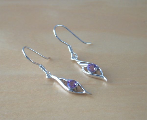 silver amethyst earrings