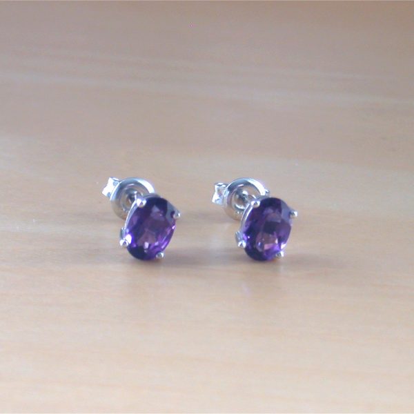 925 Sterling Silver Amethyst Oval Cut Pendant Necklace & Earrings Set For Women - Gift Ready 10 thumbnail image