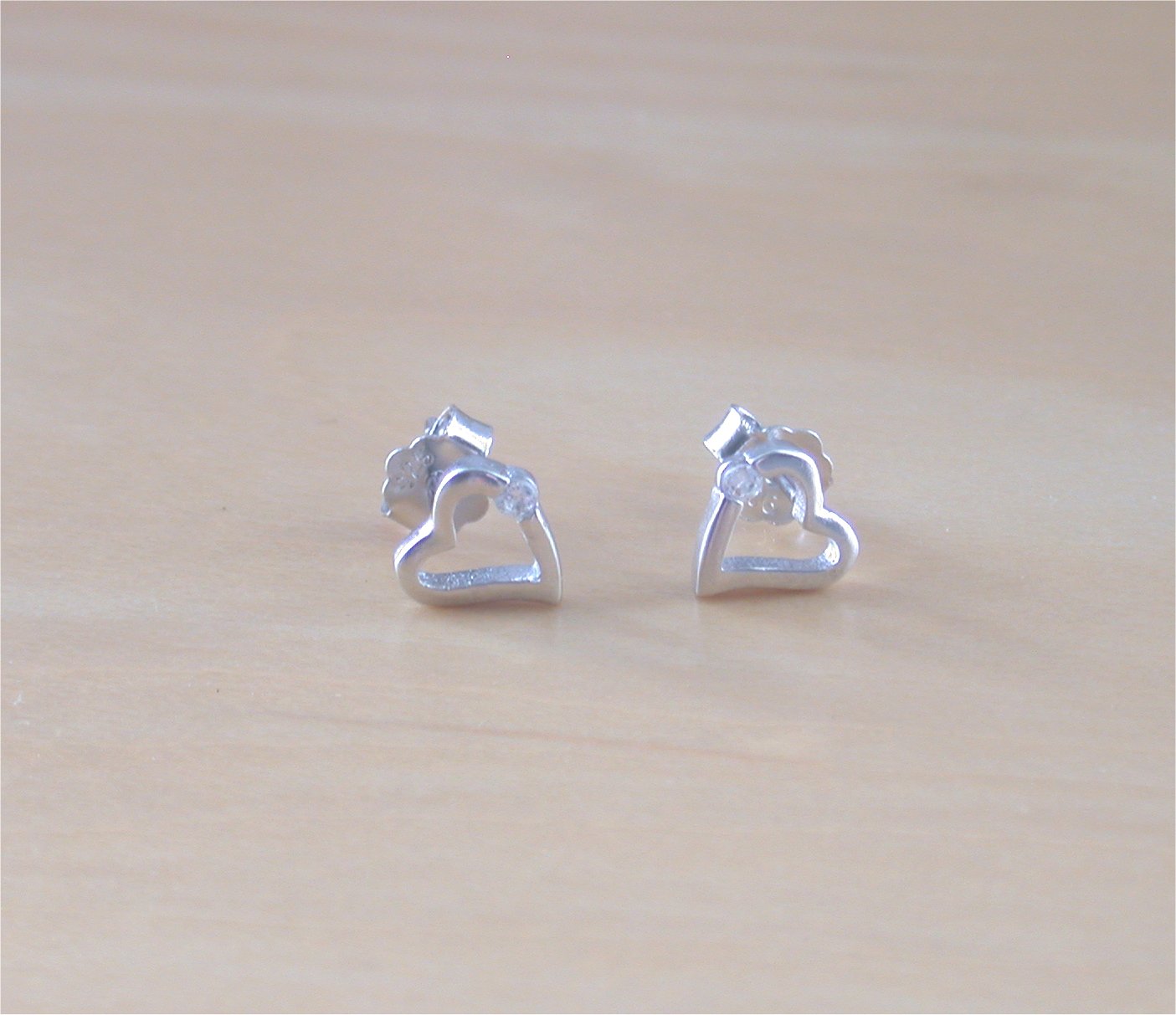 Sterling Silver Cz Heart Stud Earrings | Cz Jewellery UK-Heart Earrings UK