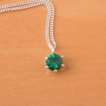 silver emerald necklace uk