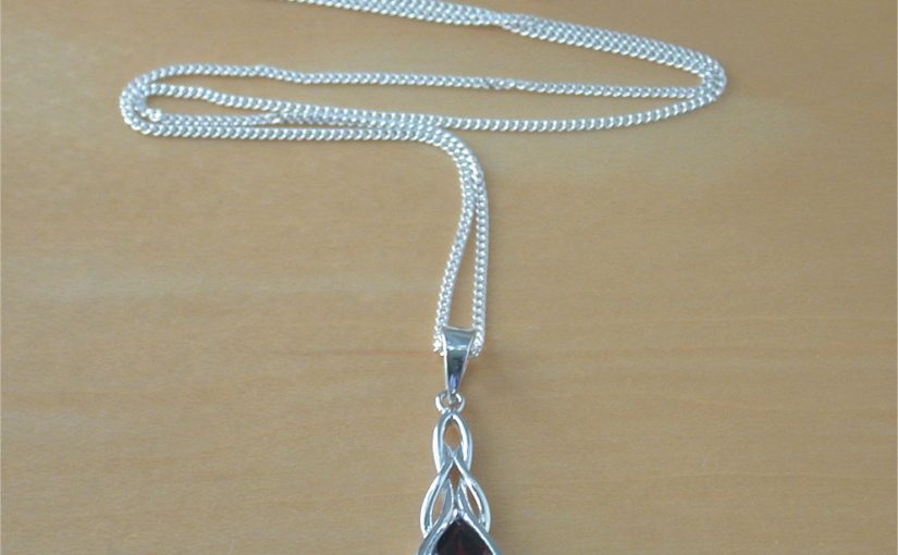silver garnet necklace uk