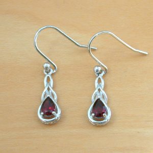 garnet celtic earrings