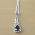 silver garnet Celtic necklace