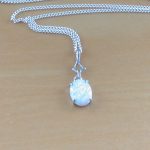 sterling silver opal necklace