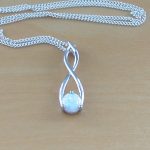 sterling silver opal necklace