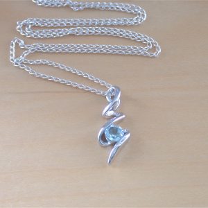 silver blue topaz necklace