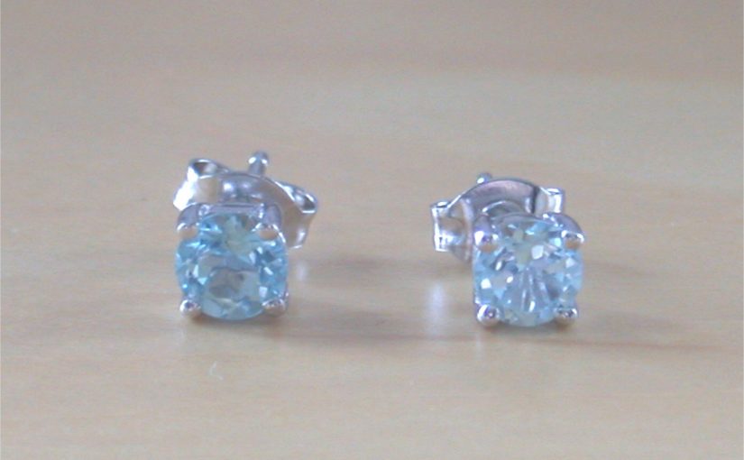 blue topaz stud earrings