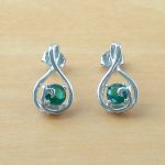sterling silver emerald earrings