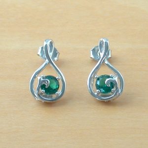 sterling silver emerald earrings