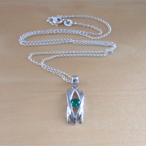 sterling silver emerald necklace