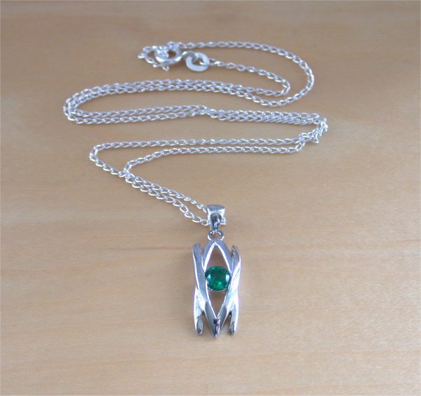 sterling silver emerald necklace