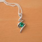 sterling silver emerald necklace