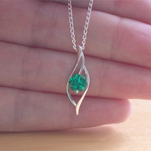 silver emerald pendant
