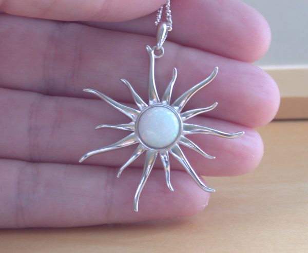 opal sun pendant