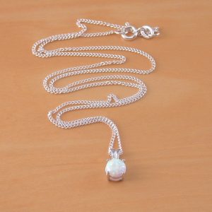 opal solitaire necklace