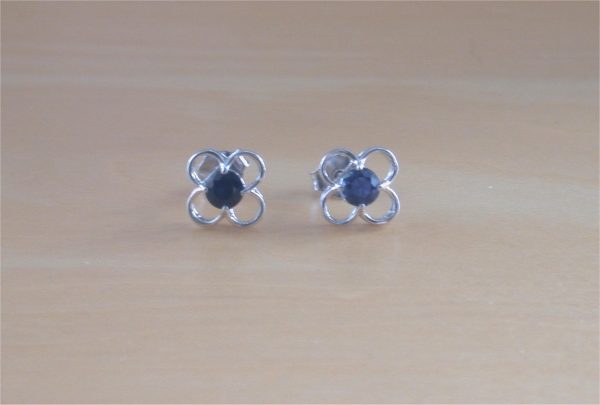 sapphire daisy earrings
