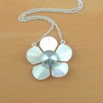 sterling silver pearl flower necklace