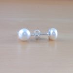 sterling silver white pearl earrings uk