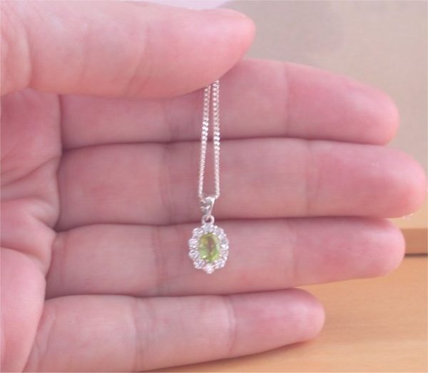 peridot and Cz necklace