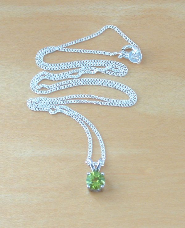 silver peridot necklace uk