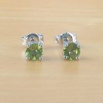 sterling silver peridot stud earrings