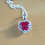 sterling silver ruby heart necklace