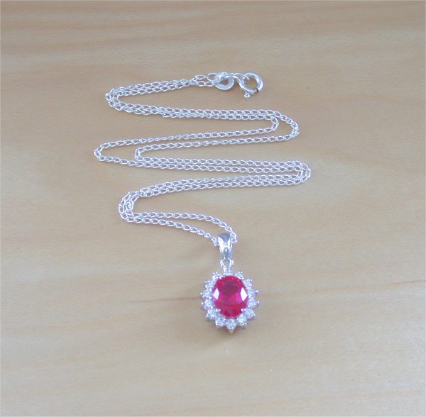 silver ruby necklace uk