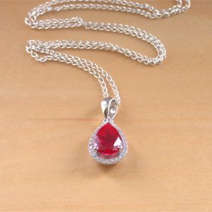 silver ruby necklace uk