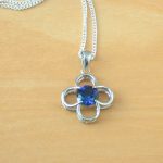 sapphire daisy pendant