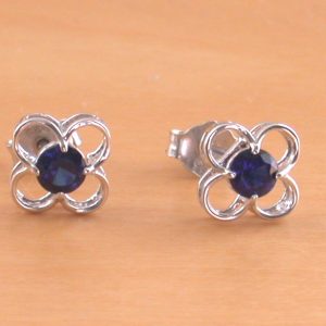sapphire flower earrings