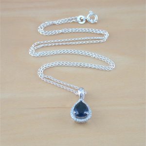 silver sapphire necklace