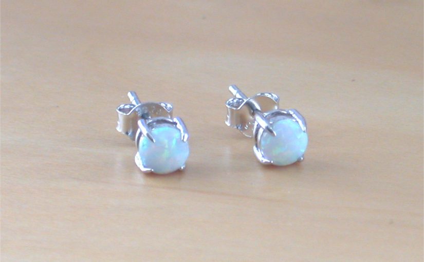 opal stud earrings, opal earrings, silver opal earrings