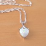 white opal heart necklace