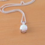 sterling silver opal necklace