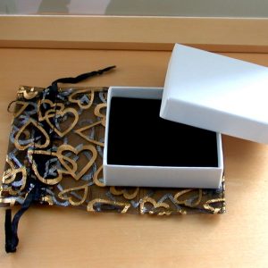 Earring Gift Box with Organza Gift Bag.