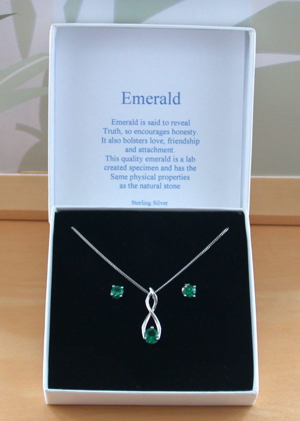 Emerald Necklace and Earrings