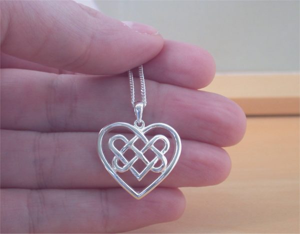 silver celtic heart pendant
