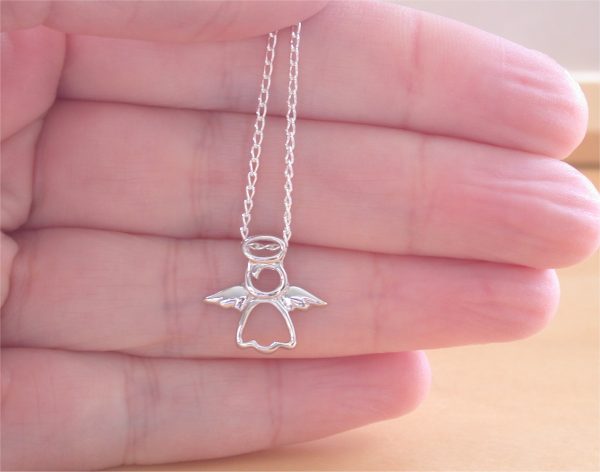 silver angel necklace uk