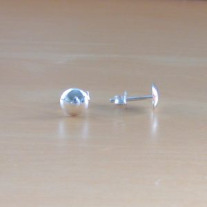 silver button earrings