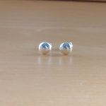 silver button stud earrings