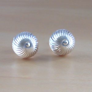 silver dome earrings