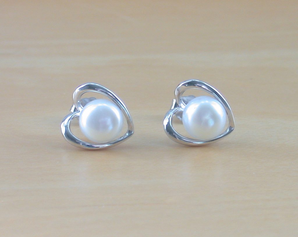 Pearl Heart Earrings - Authentic Pearl