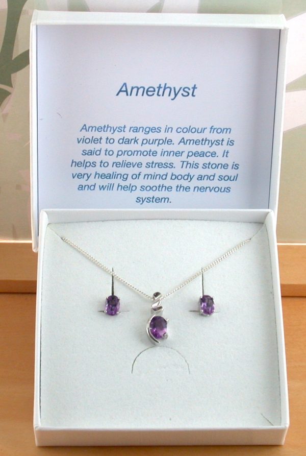 amethyst necklace and earrings uk