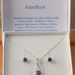 Amethyst Necklace And Earrings
