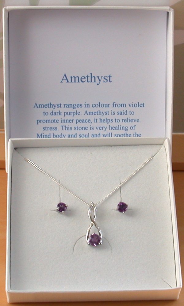 Amethyst Necklace And Earrings