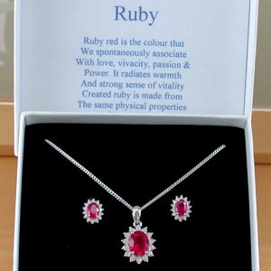 Ruby Necklace & Earring Gift Set