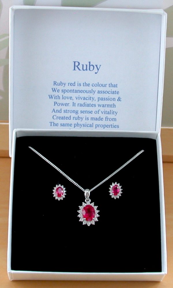 ruby and cz necklace