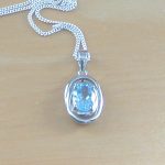 blue topaz oval necklace
