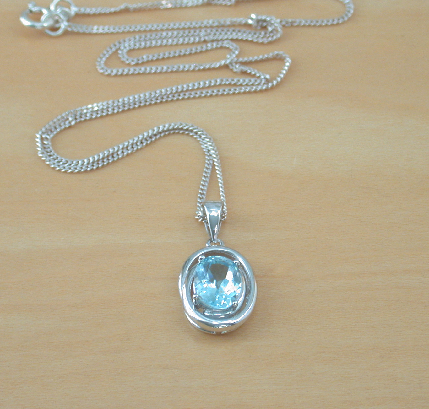 925 Sterling Silver Necklace with Pink Topaz Pendant UK Seller | eBay